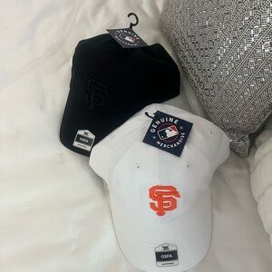 Two Genuine MLB (1 Black & 1 White & Orange) SFGiants baseball caps